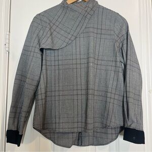 Zara Basic Black and White Houndstooth Top